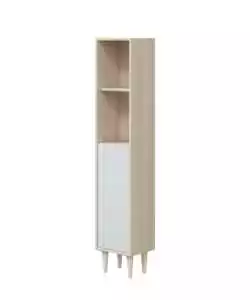 COLONNA BAGNO "VERONA" IN TRUCIOLARE MELAMINICO COLORE ROVERE E BIANCO, 30X25X150 CM